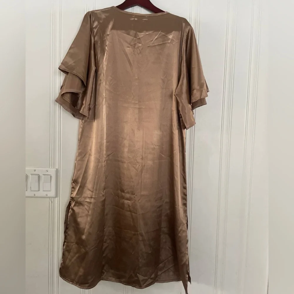 Light Brown Satin Nightgown Dress - Picture 7 of 10